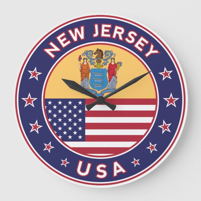 Reloj Redondo Grande Nueva Jersey (Anverso)