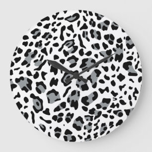 Reloj Redondo Grande Nueva Textura de Leopardo 4