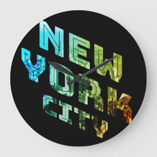 Reloj Redondo Grande Nueva York City NYC Skyline Downtown Manhattan Met