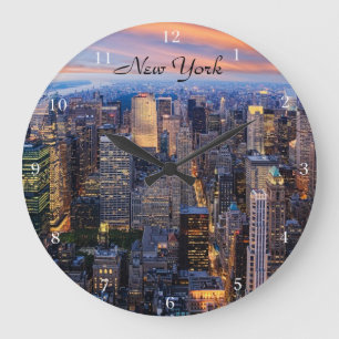 Reloj Redondo Grande Nueva York de noche