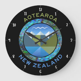 RELOJ REDONDO GRANDE NUEVA ZELANDIA PAUA FIORDLAND