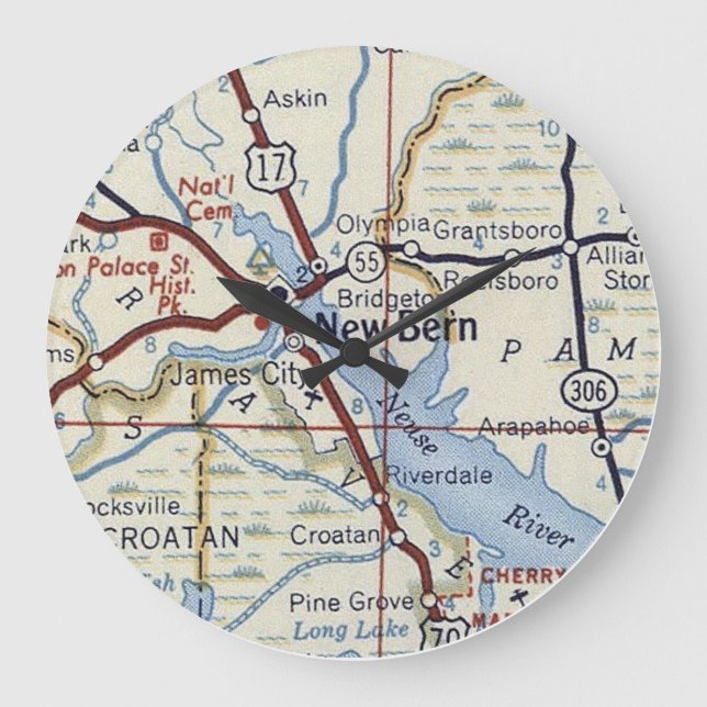 Reloj Redondo Grande Nuevo mapa de Berna NC 50 (Anverso)