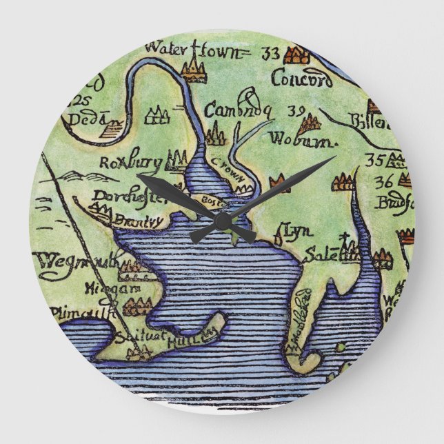 RELOJ REDONDO GRANDE NUEVO MAPA DE INGLATERRA 1677 (Anverso)