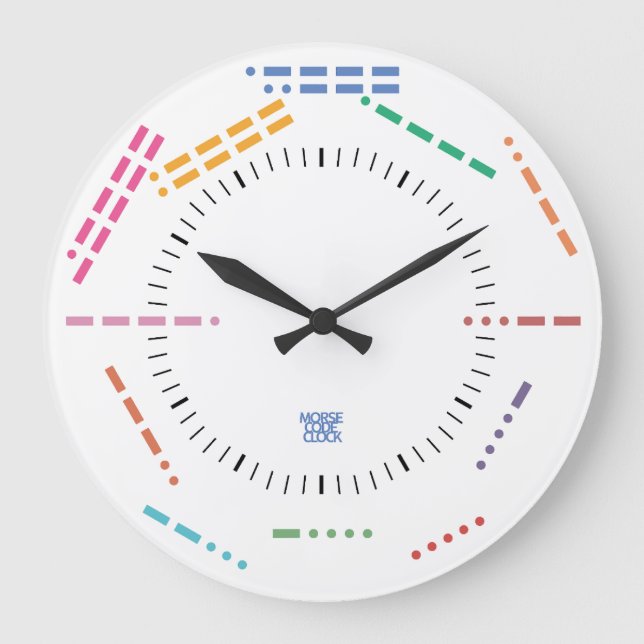RELOJ REDONDO GRANDE NUMBERS CODE MORSE CLOCK BY MASANSER PIXELAT (Anverso)