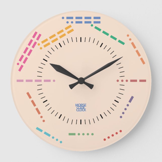 RELOJ REDONDO GRANDE NUMBERS CODE MORSE CLOCK BY MASANSER PIXELAT (Anverso)