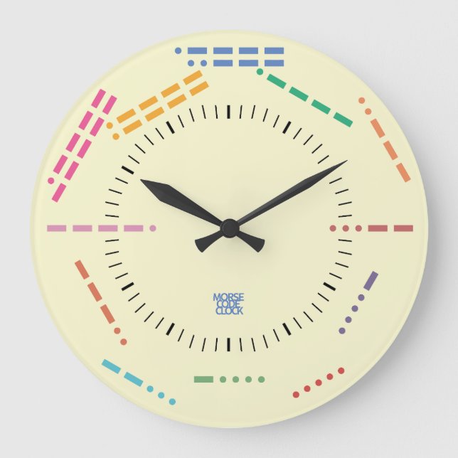 RELOJ REDONDO GRANDE NUMBERS CODE MORSE CLOCK BY MASANSER PIXELAT (Anverso)