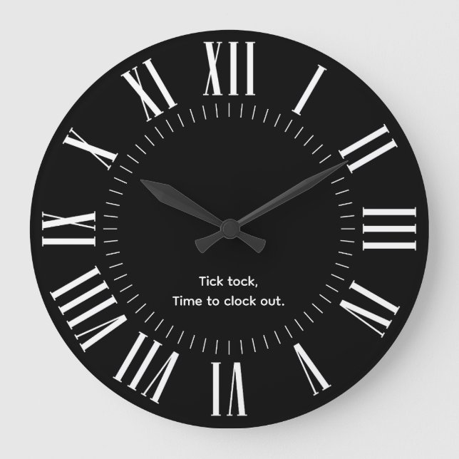 Reloj Redondo Grande Numeración romana moderna personalizada Negra y Bl (Anverso)