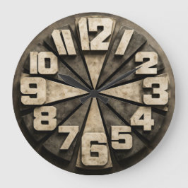 Reloj Redondo Grande Numeral de Bloque Radial