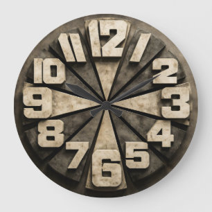 Reloj Redondo Grande Numeral de Bloque Radial