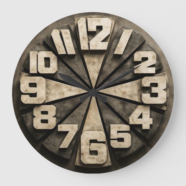 Reloj Redondo Grande Numeral de Bloque Radial (Anverso)