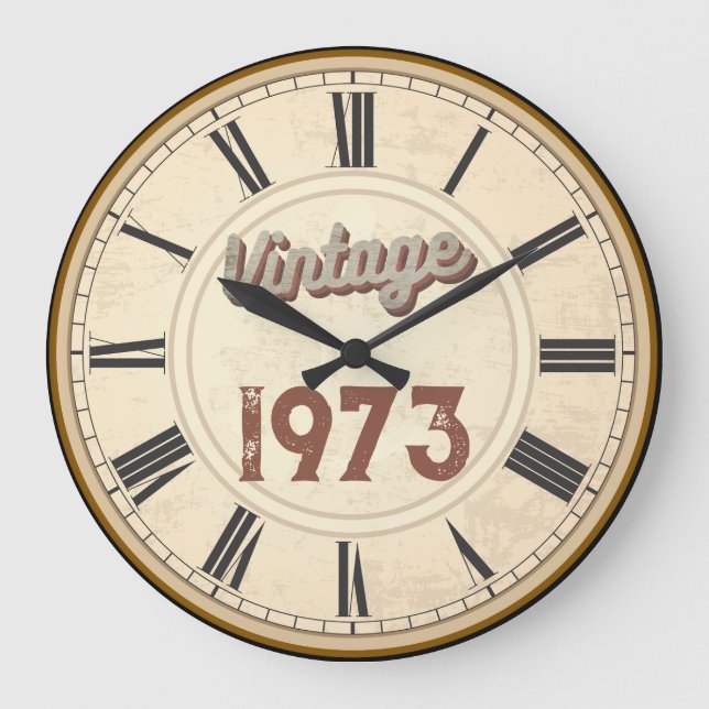 RELOJ REDONDO GRANDE NUMERALES ROMANOS NACIDOS EN 1973 (Anverso)