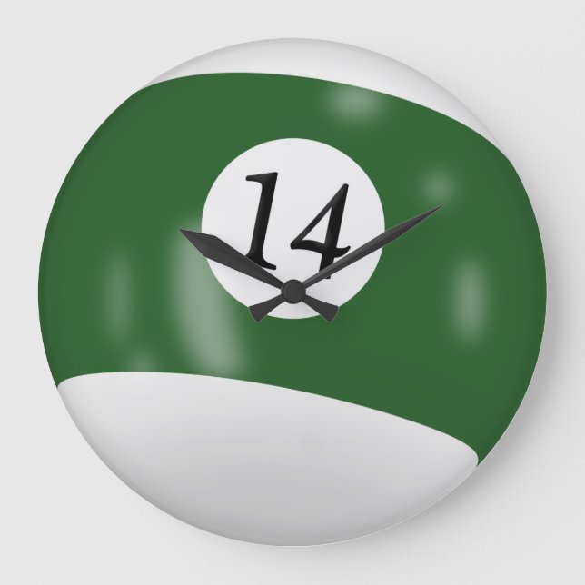 Reloj Redondo Grande Número 14 del balón Billiard (Anverso)
