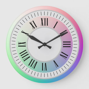 Reloj Redondo Grande Número de horas romanas y marcadores de minutos en