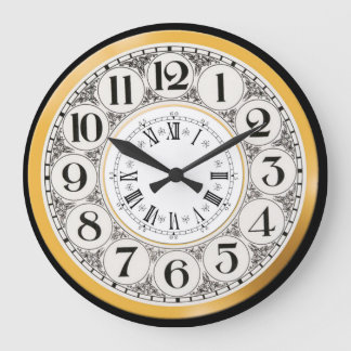 Reloj Redondo Grande Número romano art decó Gatsby número romano
