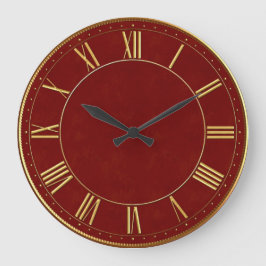 Reloj Redondo Grande Número romano de Borgoña y Oro