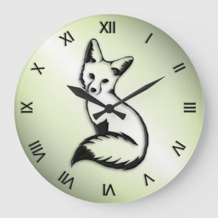 Reloj Redondo Grande Número romano de Fox plateado 