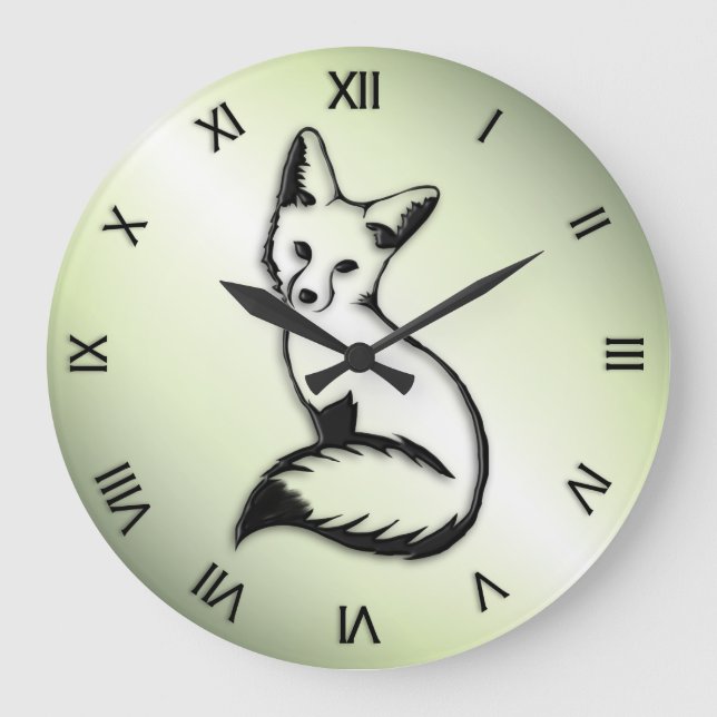 Reloj Redondo Grande Número romano de Fox plateado  (Anverso)