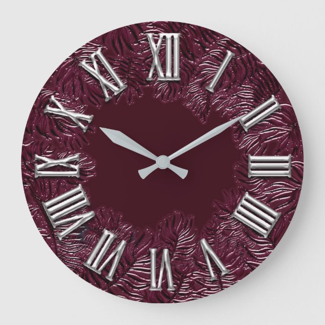 Reloj Redondo Grande Número romano gris metalizado gris de Woodlan de (Anverso)