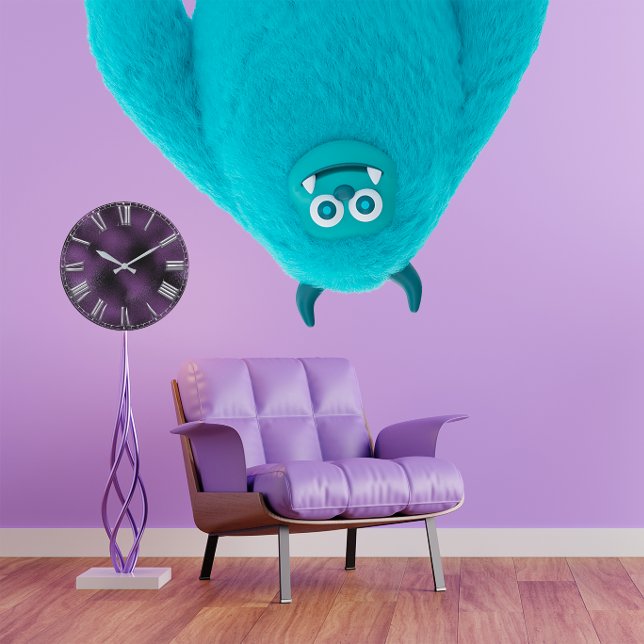 Reloj Redondo Grande Número romano Pluma púrpura gris gris Metalizado (Roman Number Purple Plum Silver Gray Metal Large Clock)