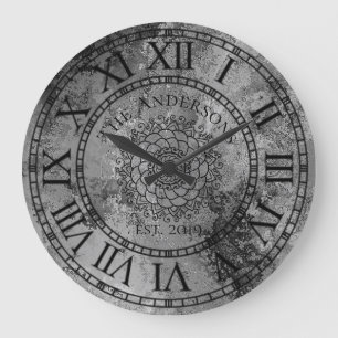 Reloj Redondo Grande Número romano vintage ruso de Shabby Chic Antique