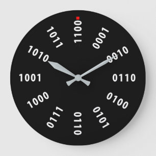 Reloj Redondo Grande Números binarios