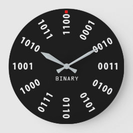 Reloj Redondo Grande Números binarios/reloj base 2
