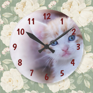 Reloj Redondo Grande Números Burgundy Negrita Caprichosos Familia Foto