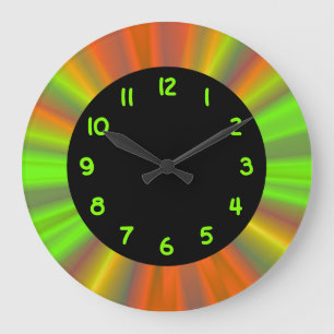 Reloj Redondo Grande Números Chartreuse Círculo Negro