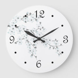 Reloj Redondo Grande Números de Flor de Cerezo