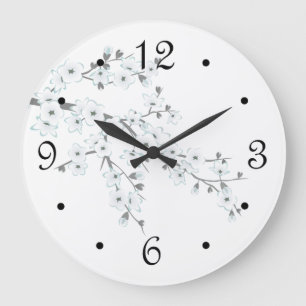 Reloj Redondo Grande Números de Flor de Cerezo
