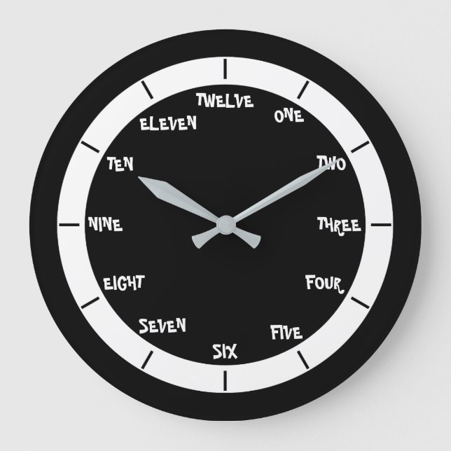 Reloj Redondo Grande Números de letra (Anverso)