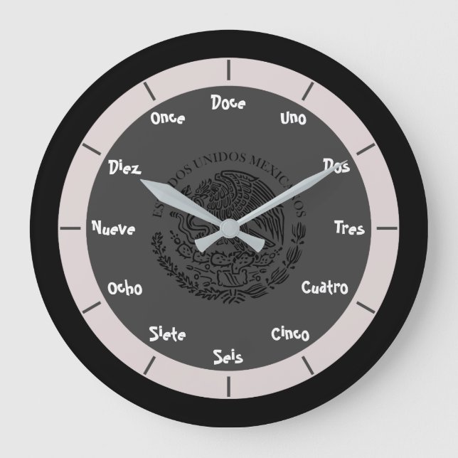 Reloj Redondo Grande Números de letra española (Anverso)
