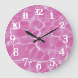 Reloj Redondo Grande Números de Salpicadura Blanca Piscina de Natación 