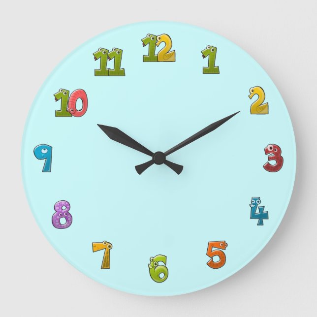 Reloj Redondo Grande números divertidos (Anverso)