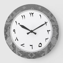 Reloj Redondo Grande Números en urdu grises