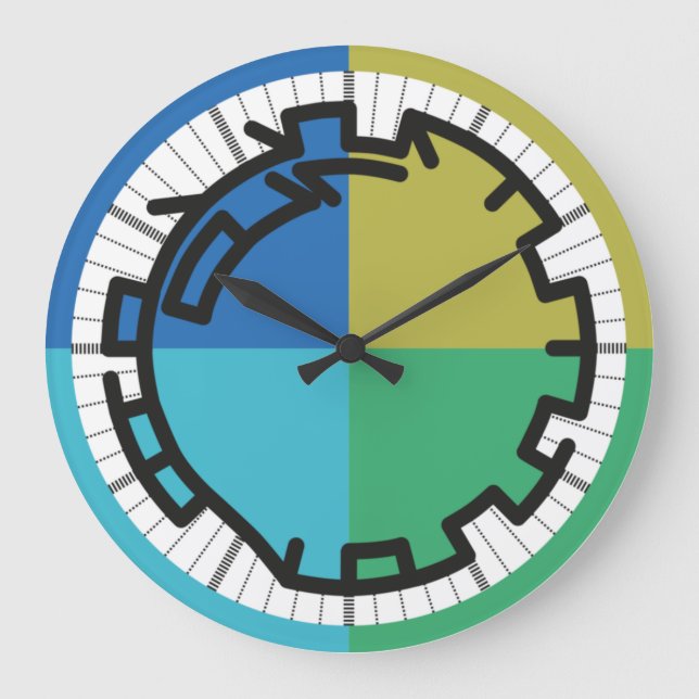 Reloj Redondo Grande Números encadenados de PIXELAT por Masanser (Anverso)