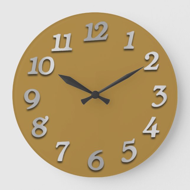 Reloj Redondo Grande Números mínimos Mostaza Gris Gris Gris Gris Khaki  (Anverso)