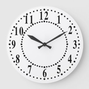 Reloj Redondo Grande Números negrita con puntos guía