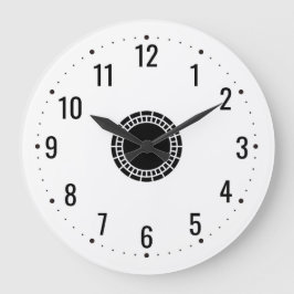 Reloj Redondo Grande Números negros para un blanco