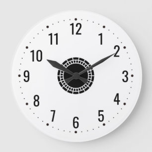 Reloj Redondo Grande Números negros para un blanco