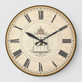 RELOJ REDONDO GRANDE NÚMEROS ROMANOS ANTIGUOS TIEMPO RÚSTICO