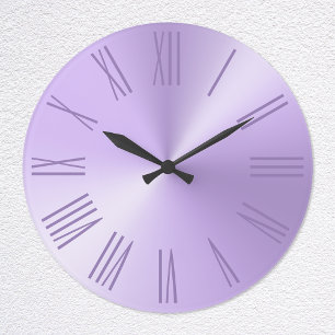 Reloj Redondo Grande Números romanos con ombre de lámina de lavanda pál