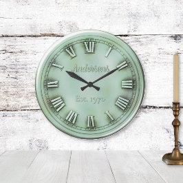 Reloj Redondo Grande Números romanos de cobre oxidados falsos