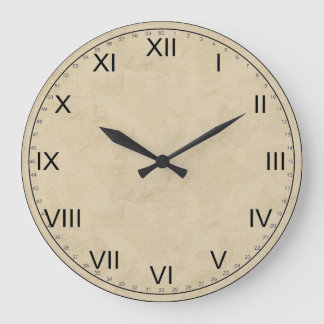 Reloj Redondo Grande Números romanos de papel de edad simple