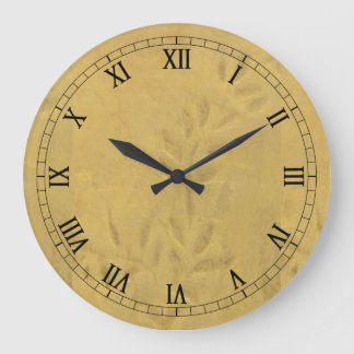 Reloj Redondo Grande Números romanos de vino dorado
