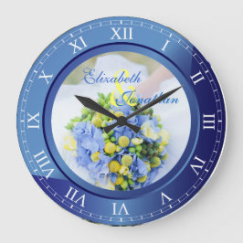 Reloj Redondo Grande Números romanos del zafiro azul del aniversario de