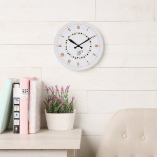 Reloj Redondo Grande Números Romanos  Elegante Oro