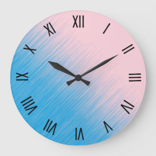 Reloj Redondo Grande Numeros romanos en el horizonte rosado