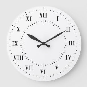 Reloj Redondo Grande Números romanos en negrita con líneas guía