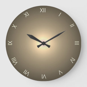 Reloj Redondo Grande Números romanos marrones